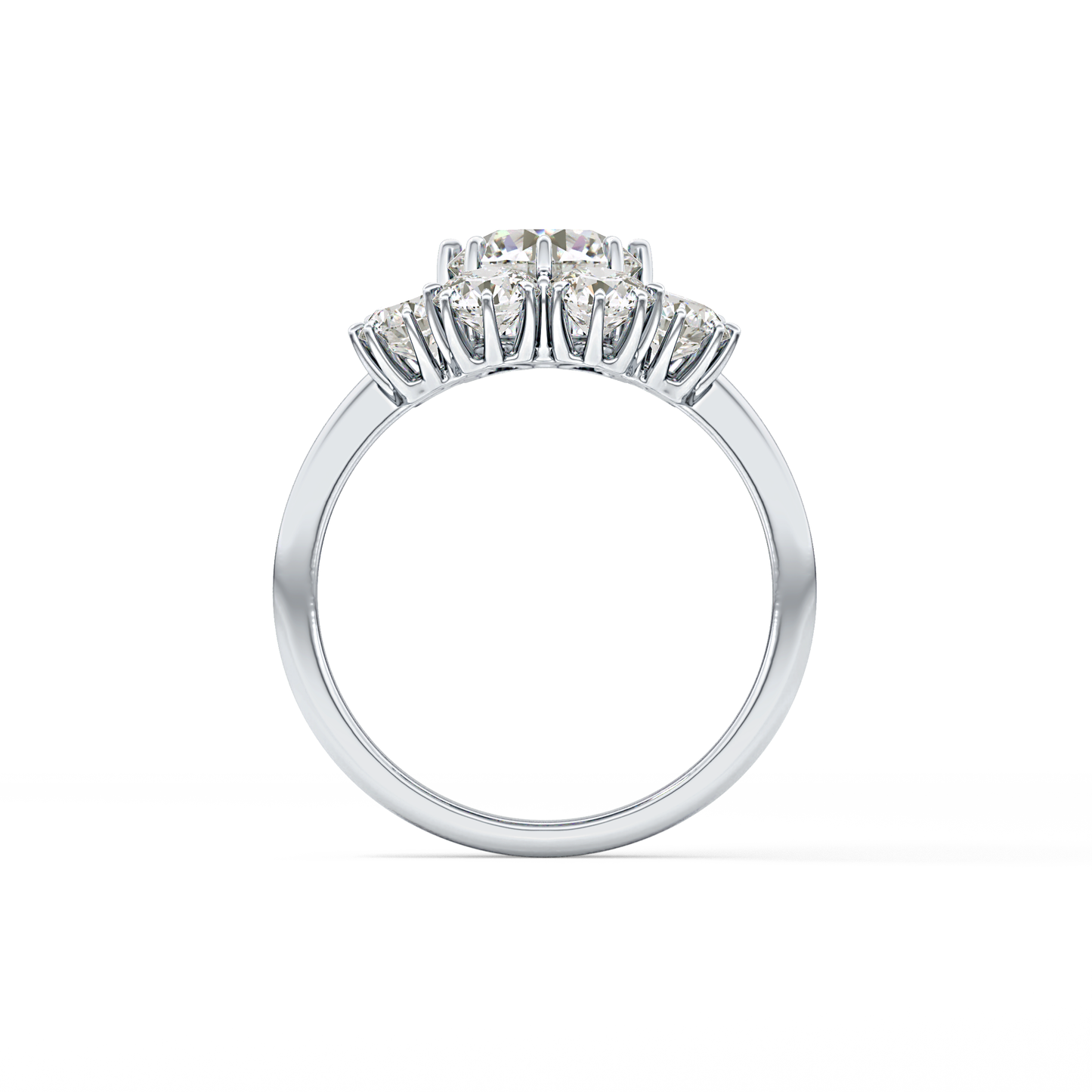 Round Cluster Lab Grown Diamond Engagement Ring