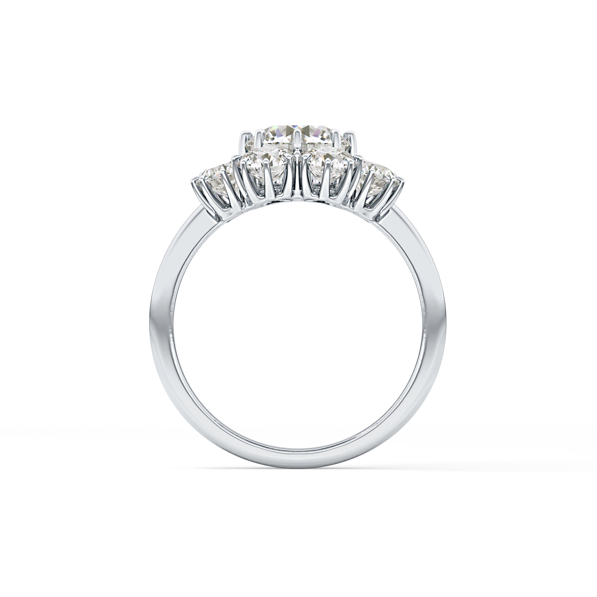 Round Cluster Lab Grown Diamond Engagement Ring