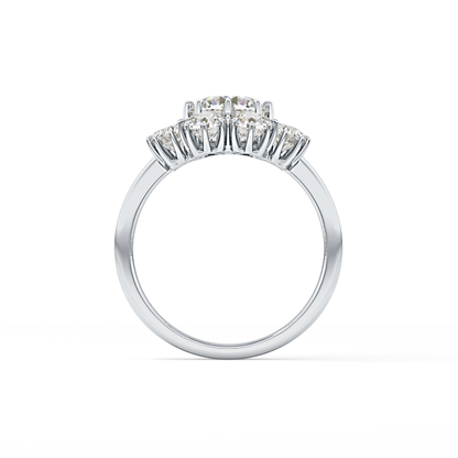Round Cluster Lab Grown Diamond Engagement Ring