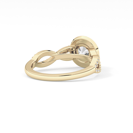 Round Halo & Twisted Pave Lab Grown Diamond Engagement Ring