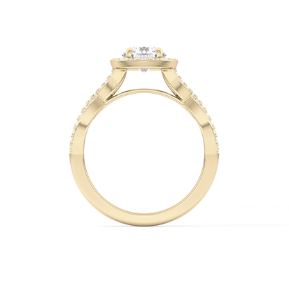 Round Halo & Twisted Pave Lab Grown Diamond Engagement Ring