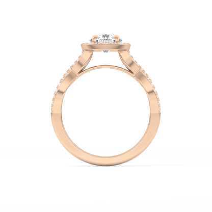 Round Halo & Twisted Pave Lab Grown Diamond Engagement Ring
