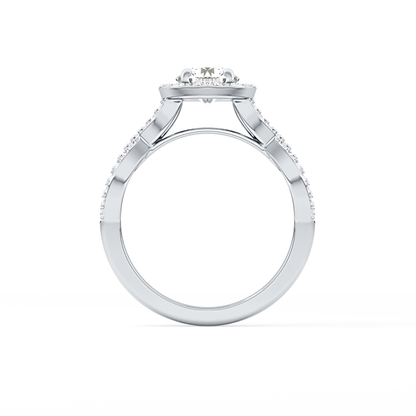 Round Halo & Twisted Pave Lab Grown Diamond Engagement Ring