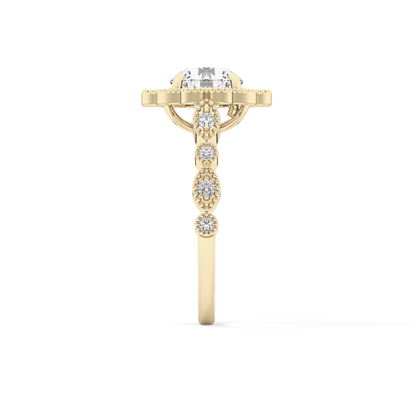 Round Halo & Pave Lab Grown Diamond Engagement Ring