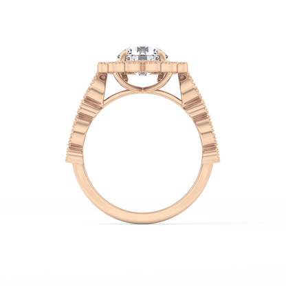 Round Halo & Pave Lab Grown Diamond Engagement Ring