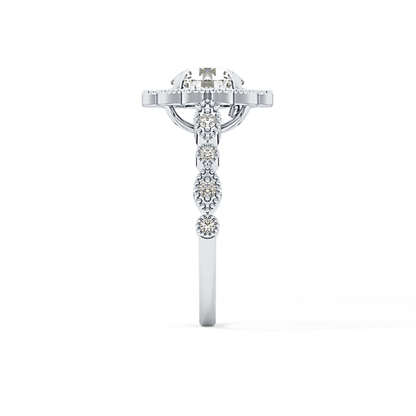 Round Halo & Pave Lab Grown Diamond Engagement Ring