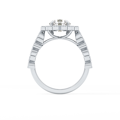 Round Halo & Pave Lab Grown Diamond Engagement Ring