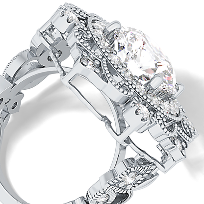 Round Vintage Cluster Lab Grown Diamond Engagement Ring
