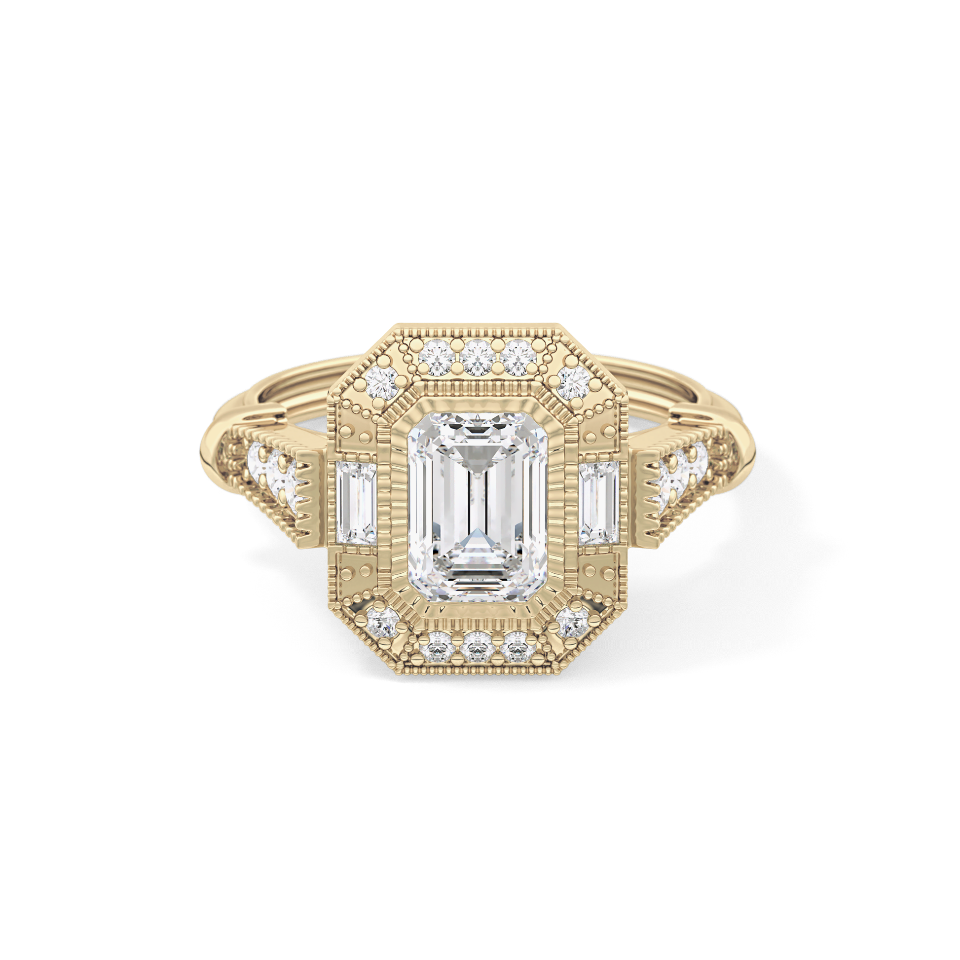 Emerald ClusterLab Grown Diamond Engagement Ring