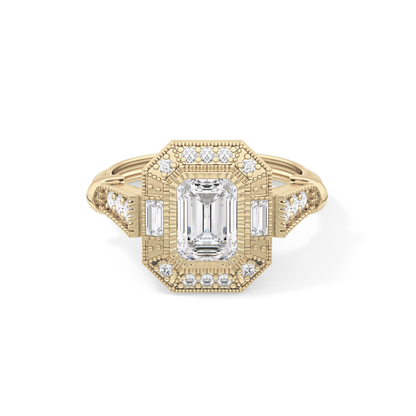 Emerald ClusterLab Grown Diamond Engagement Ring