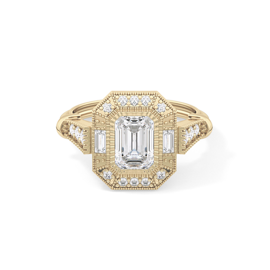 Emerald ClusterLab Grown Diamond Engagement Ring