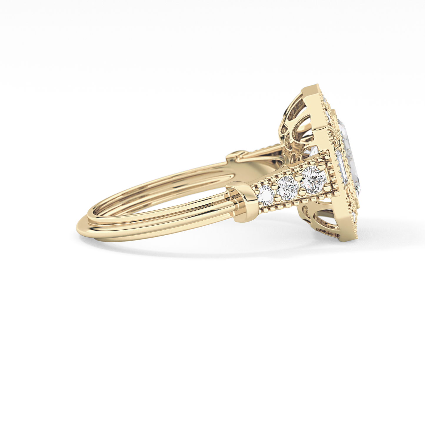 Emerald ClusterLab Grown Diamond Engagement Ring