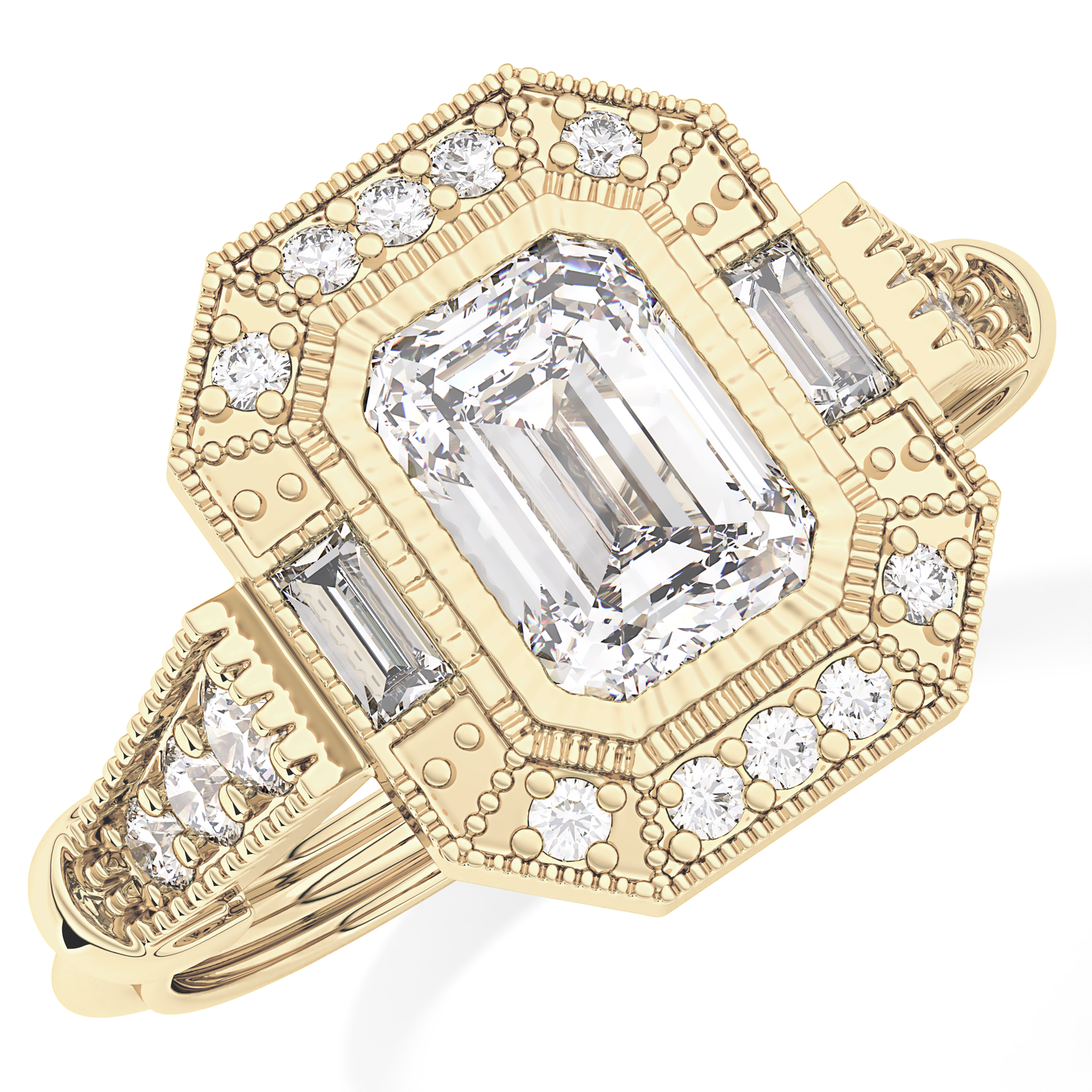 Emerald ClusterLab Grown Diamond Engagement Ring