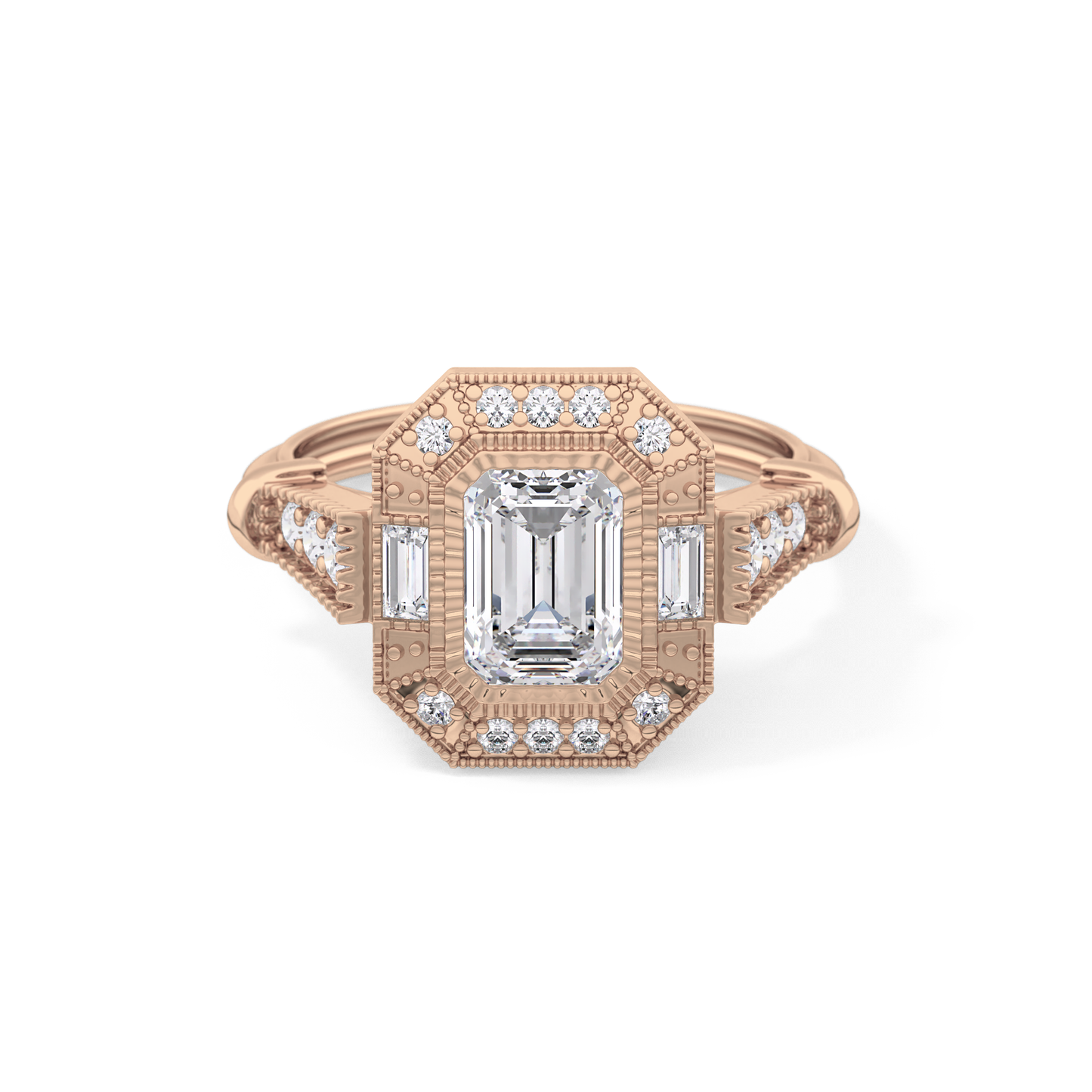 Emerald ClusterLab Grown Diamond Engagement Ring