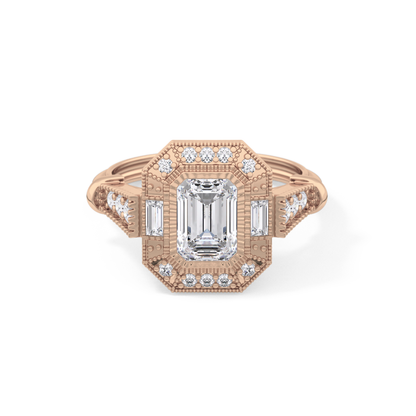 Emerald ClusterLab Grown Diamond Engagement Ring