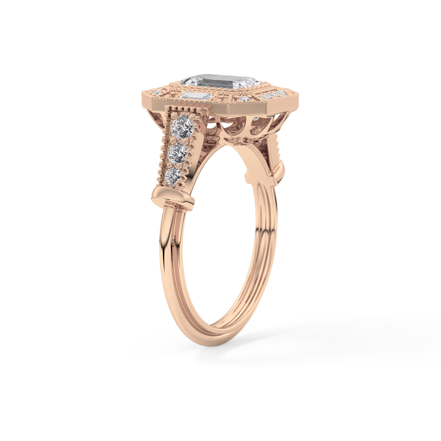 Emerald ClusterLab Grown Diamond Engagement Ring