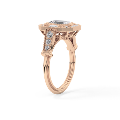Emerald ClusterLab Grown Diamond Engagement Ring