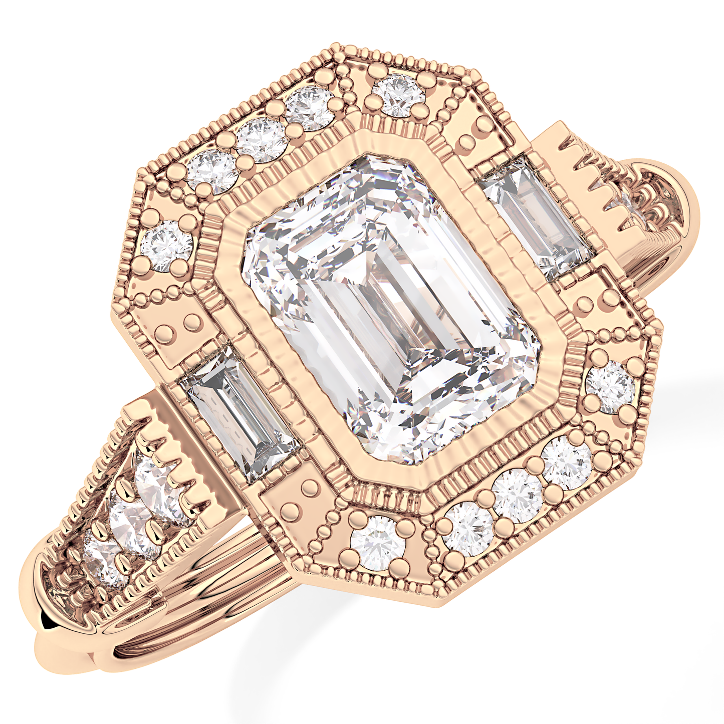 Emerald ClusterLab Grown Diamond Engagement Ring