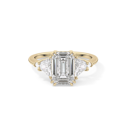 Emerald Cluster Lab Grown Diamond Engagement Ring