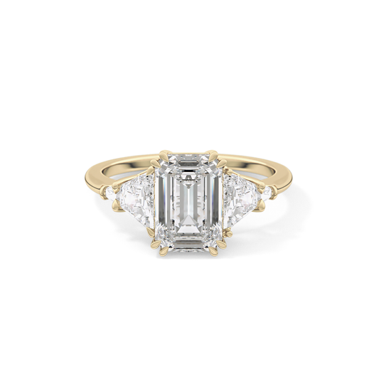 Emerald Cluster Lab Grown Diamond Engagement Ring