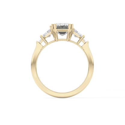 Emerald Cluster Lab Grown Diamond Engagement Ring