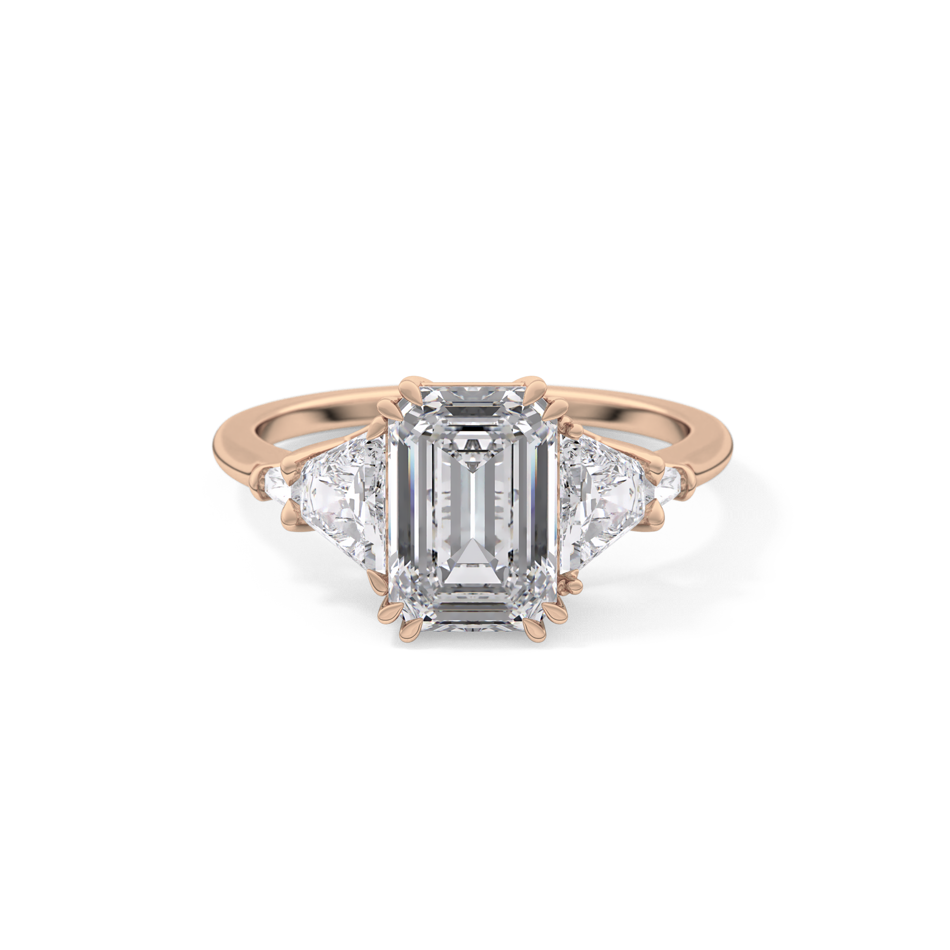Emerald Cluster Lab Grown Diamond Engagement Ring