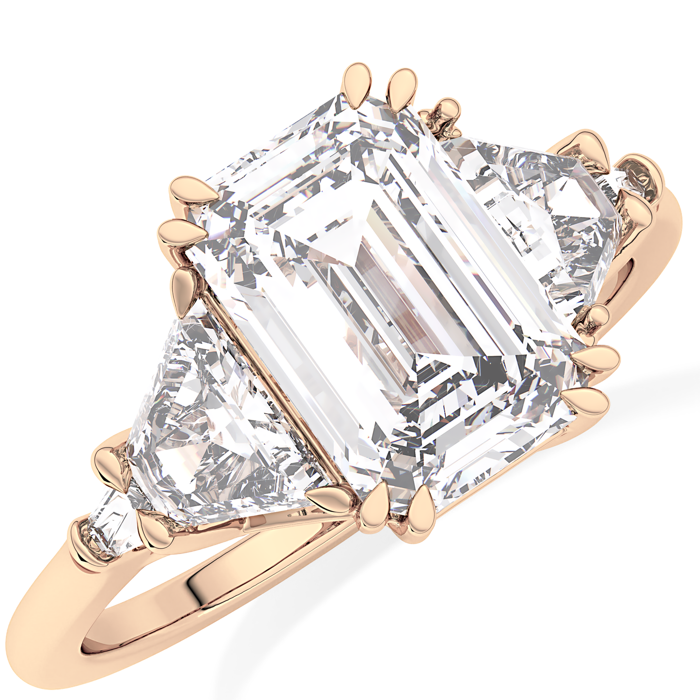 Emerald Cluster Lab Grown Diamond Engagement Ring