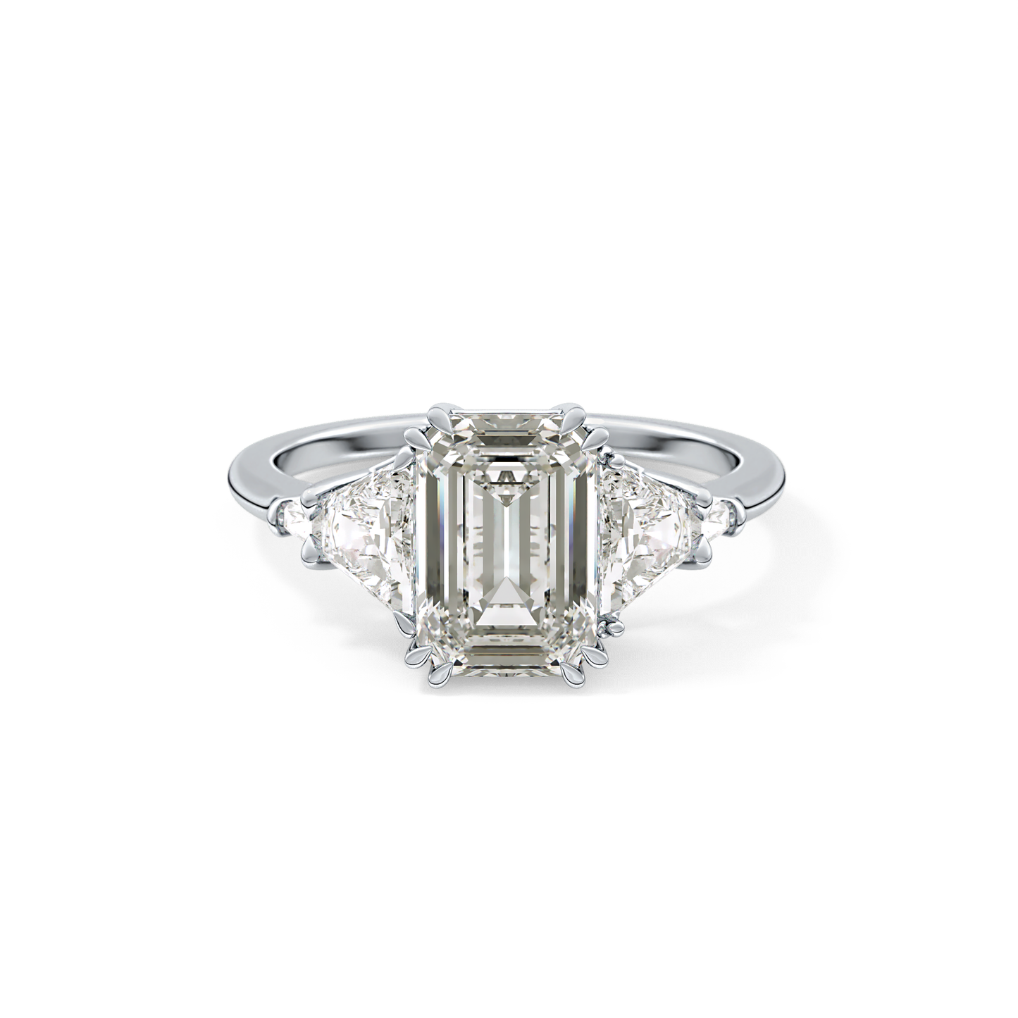 Emerald Cluster Lab Grown Diamond Engagement Ring