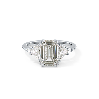 Emerald Cluster Lab Grown Diamond Engagement Ring