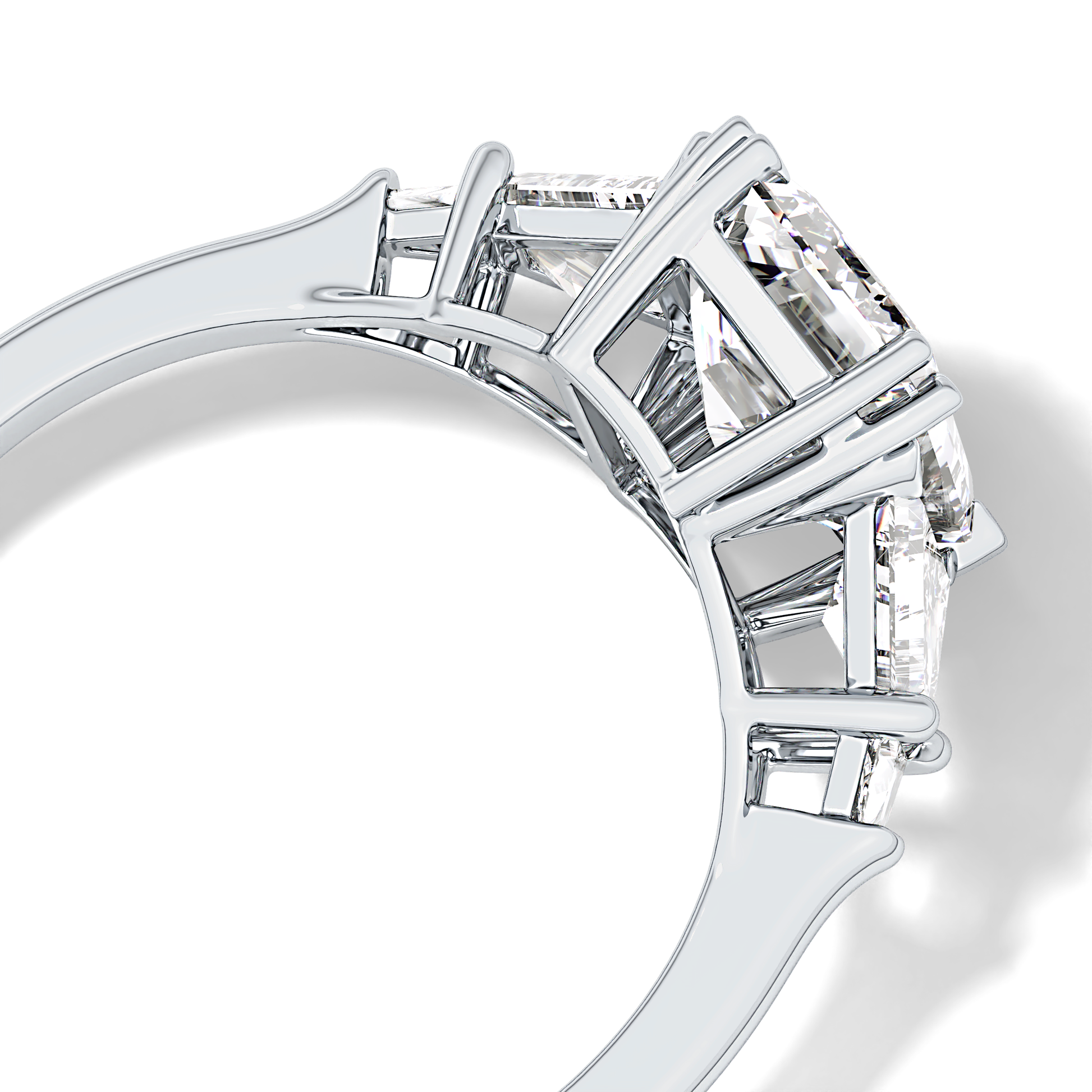 Emerald Cluster Lab Grown Diamond Engagement Ring