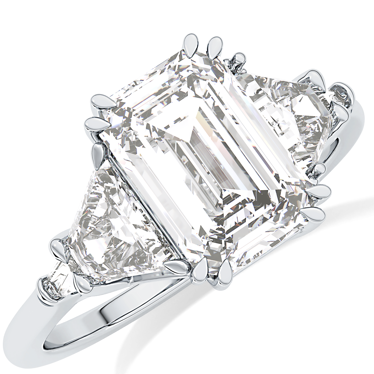 Emerald Cluster Lab Grown Diamond Engagement Ring