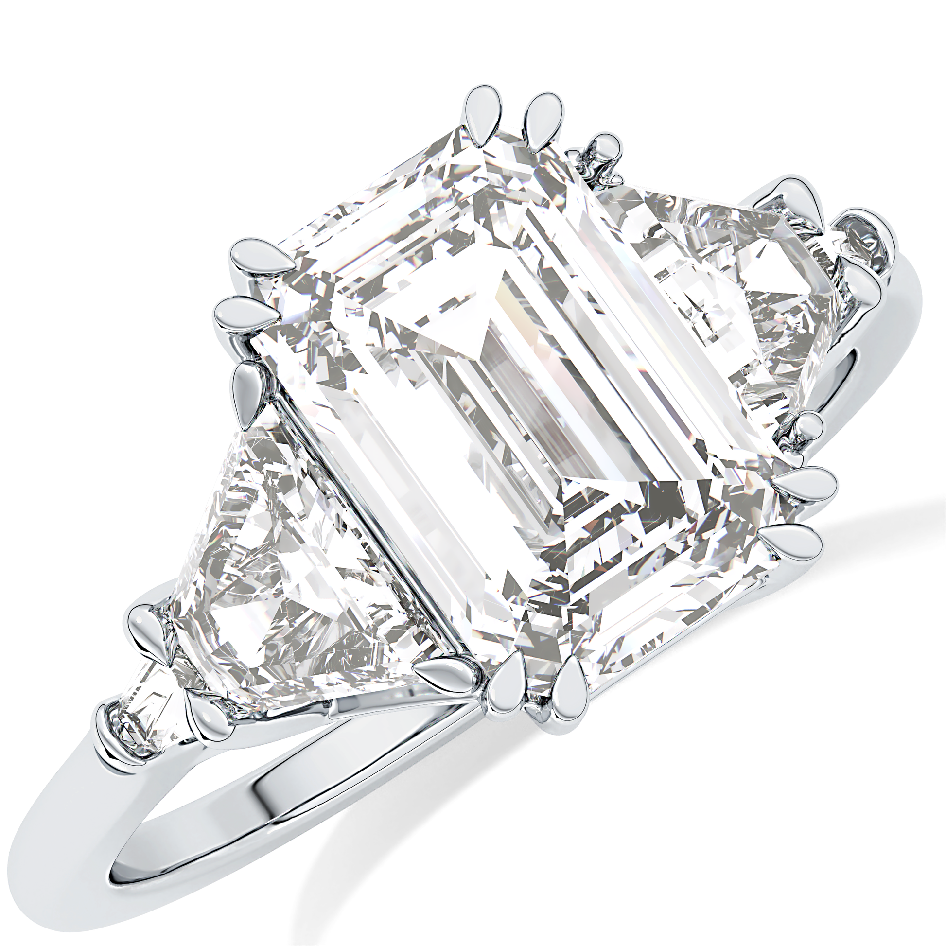 Emerald Cluster Lab Grown Diamond Engagement Ring