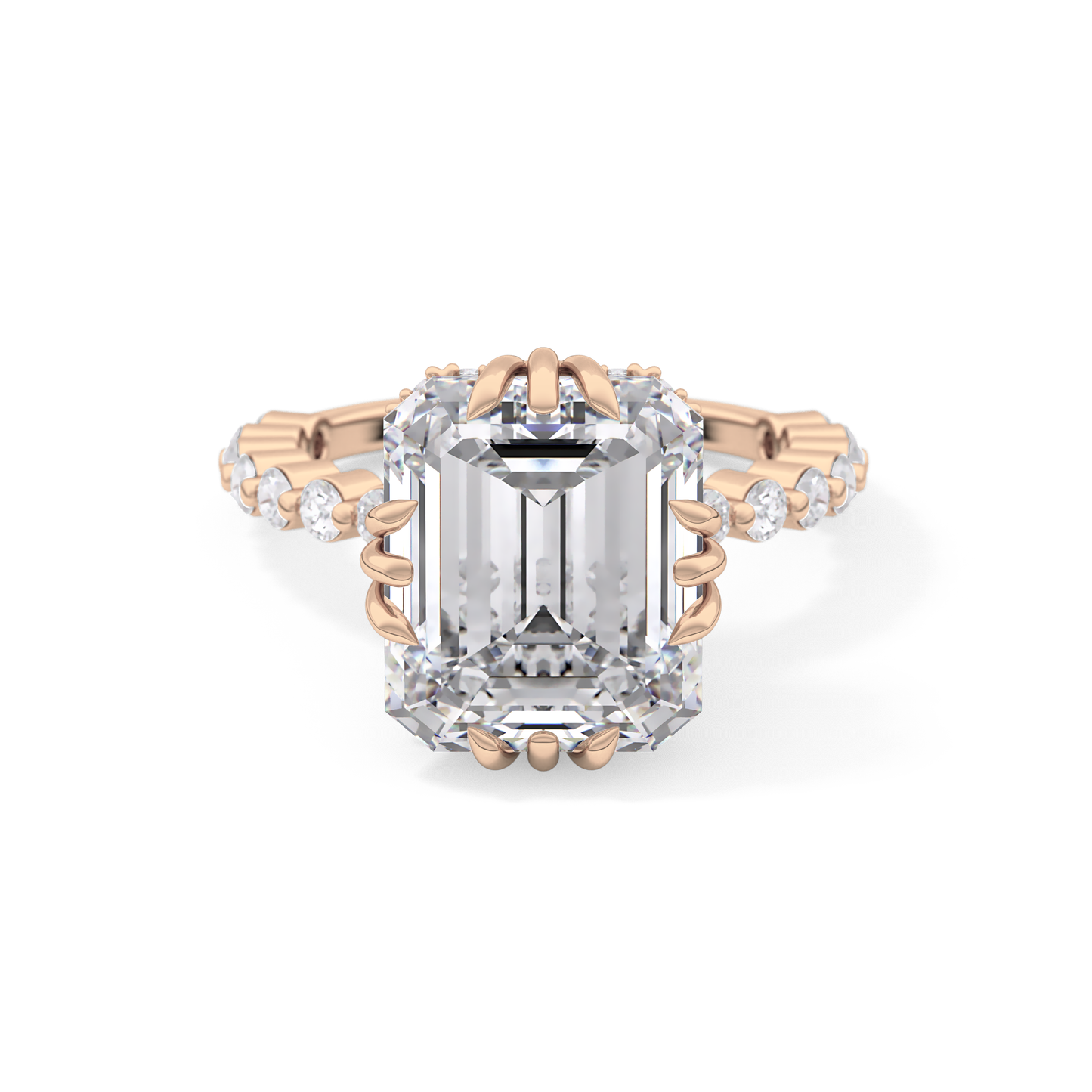 Emerald Hidden Halo & Pave Lab Grown Diamond Engagement Ring