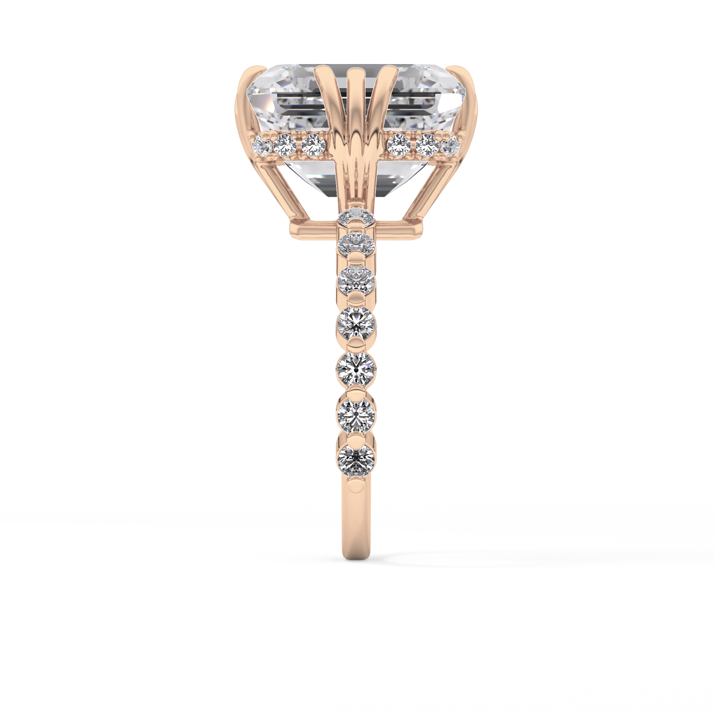 Emerald Hidden Halo & Pave Lab Grown Diamond Engagement Ring