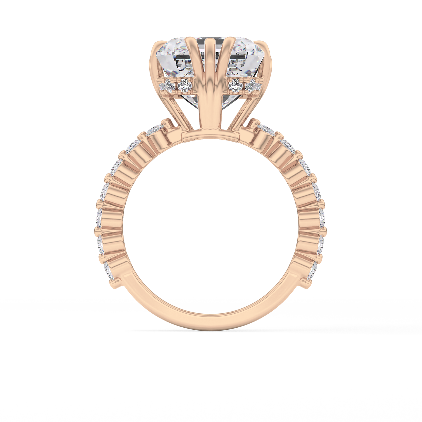 Emerald Hidden Halo & Pave Lab Grown Diamond Engagement Ring