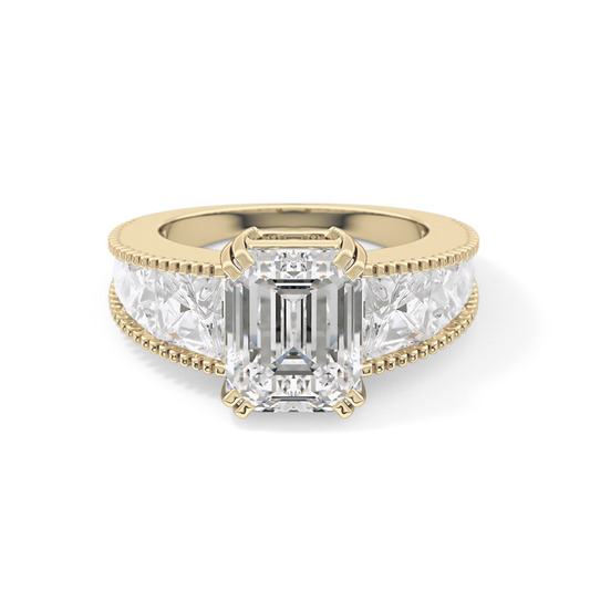 Emerald Channel Pave Lab Grown Diamond Engagement Ring