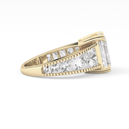 Emerald Channel Pave Lab Grown Diamond Engagement Ring