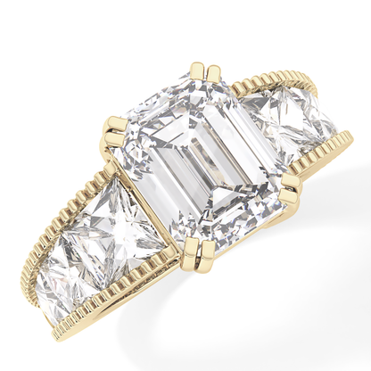 Emerald Channel Pave Lab Grown Diamond Engagement Ring