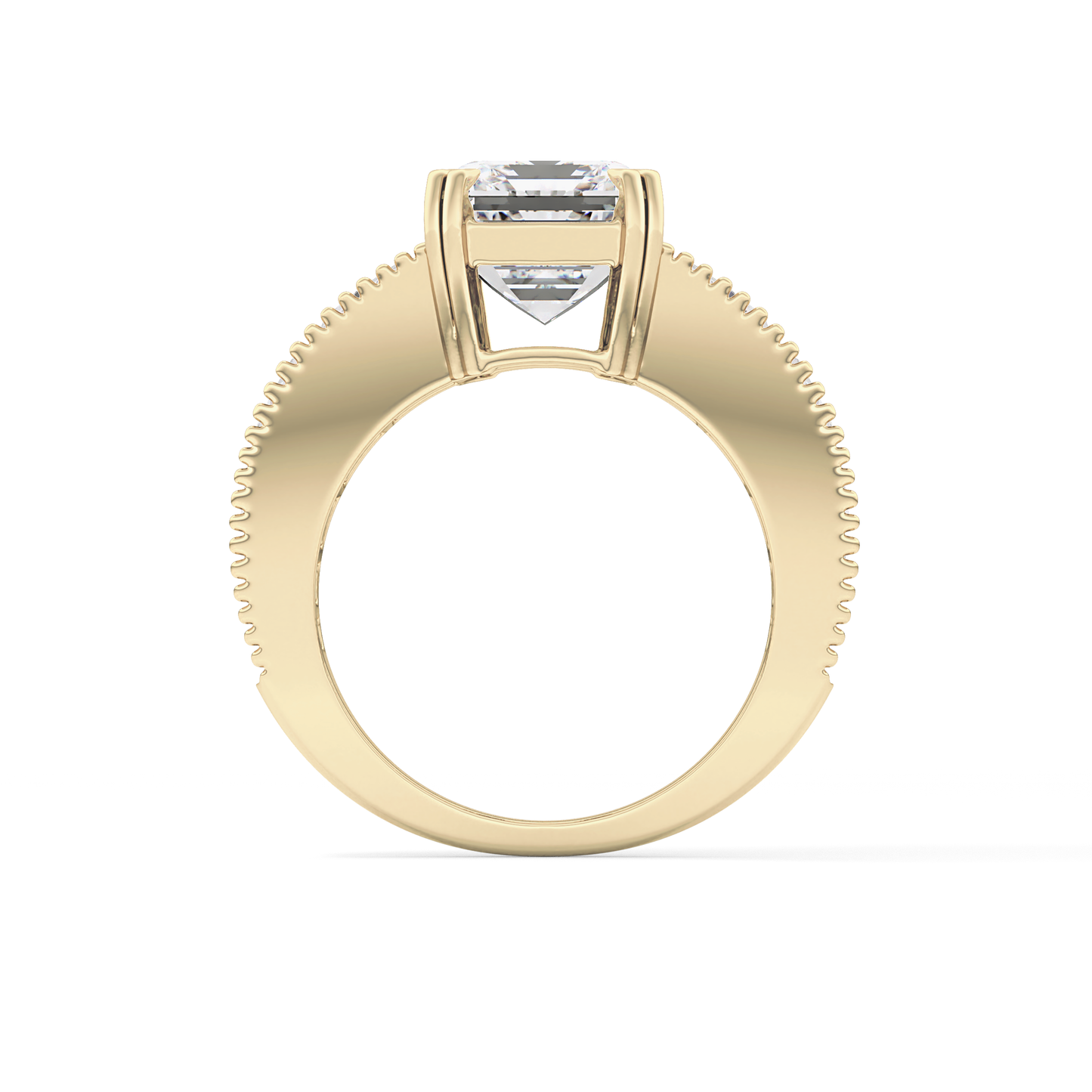 Emerald Channel Pave Lab Grown Diamond Engagement Ring