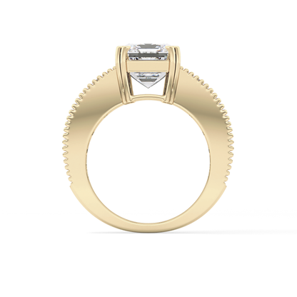 Emerald Channel Pave Lab Grown Diamond Engagement Ring