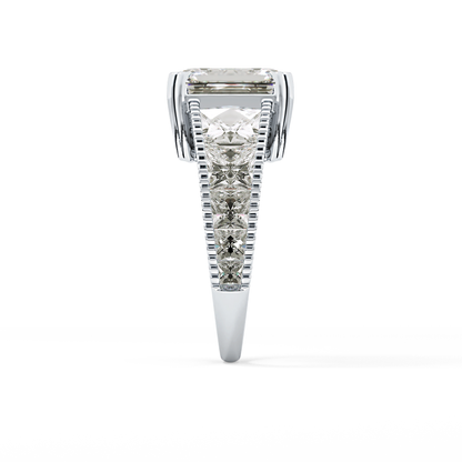 Emerald Channel Pave Lab Grown Diamond Engagement Ring