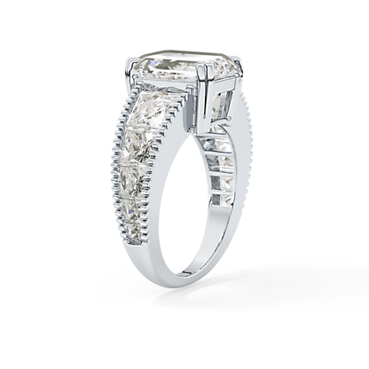 Emerald Channel Pave Lab Grown Diamond Engagement Ring