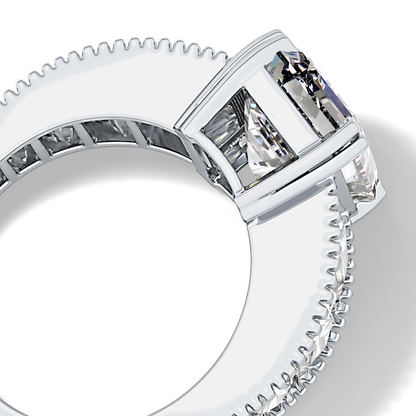 Emerald Channel Pave Lab Grown Diamond Engagement Ring