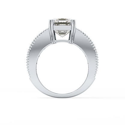 Emerald Channel Pave Lab Grown Diamond Engagement Ring