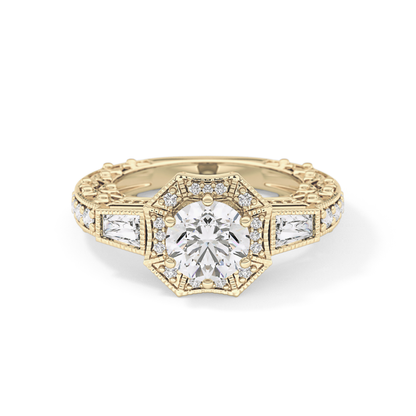 Round Cluster Lab Grown Diamond Engagement Ring