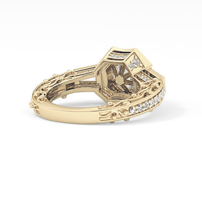 Round Cluster Lab Grown Diamond Engagement Ring