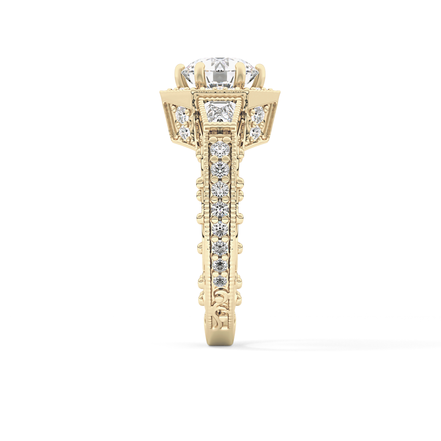 Round Cluster Lab Grown Diamond Engagement Ring
