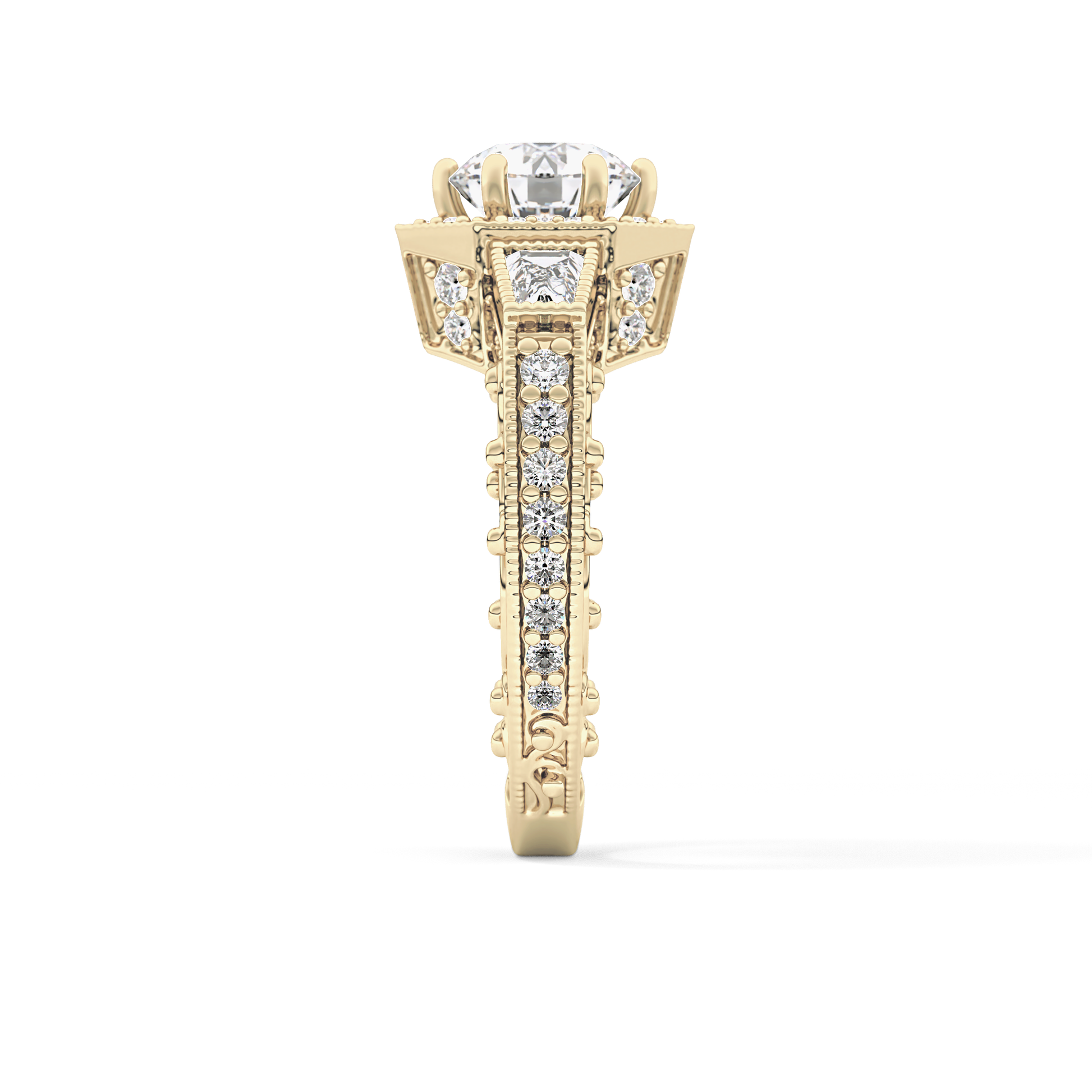 Round Cluster Lab Grown Diamond Engagement Ring