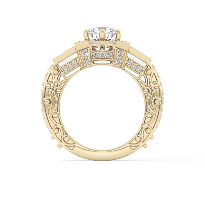 Round Cluster Lab Grown Diamond Engagement Ring