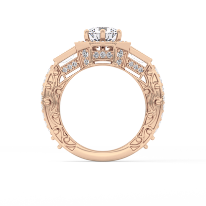 Round Cluster Lab Grown Diamond Engagement Ring